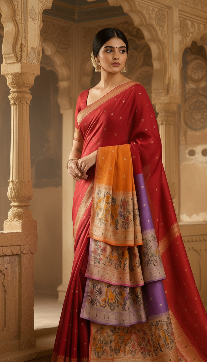 Banarasi Munga Paithani