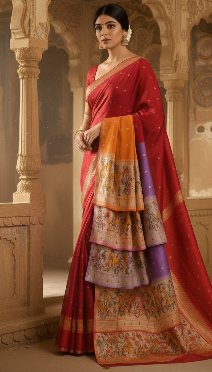 Banarasi Munga Paithani