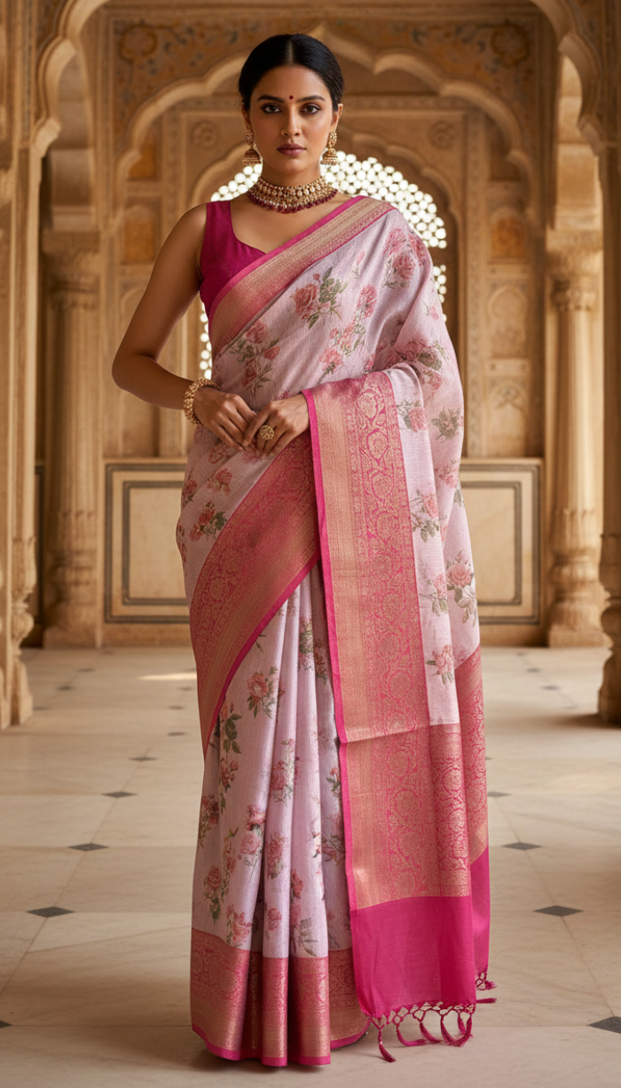 Matka Linen Saree