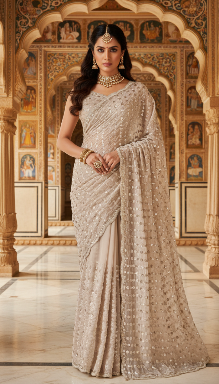 Pure Tissue Satin Silk Saree
