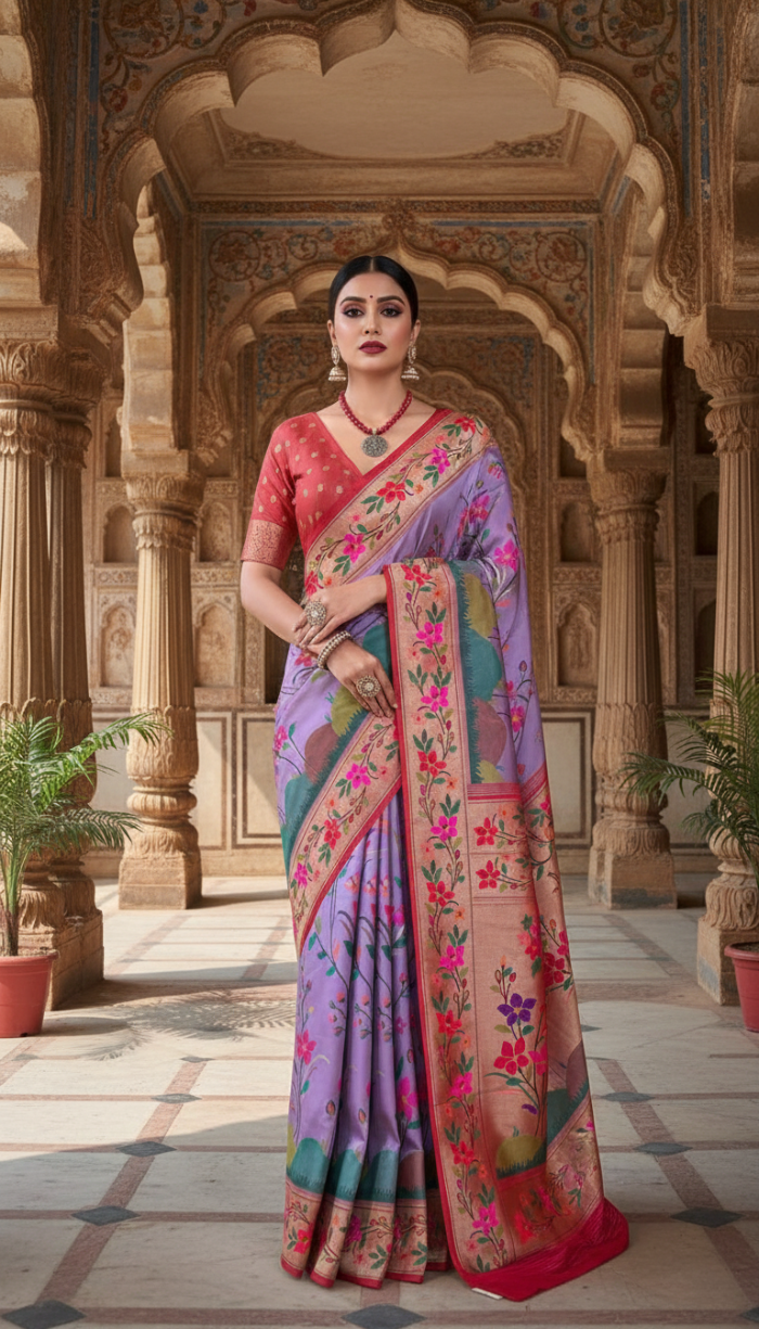 Kanjivaram Style with Banaras Kathan