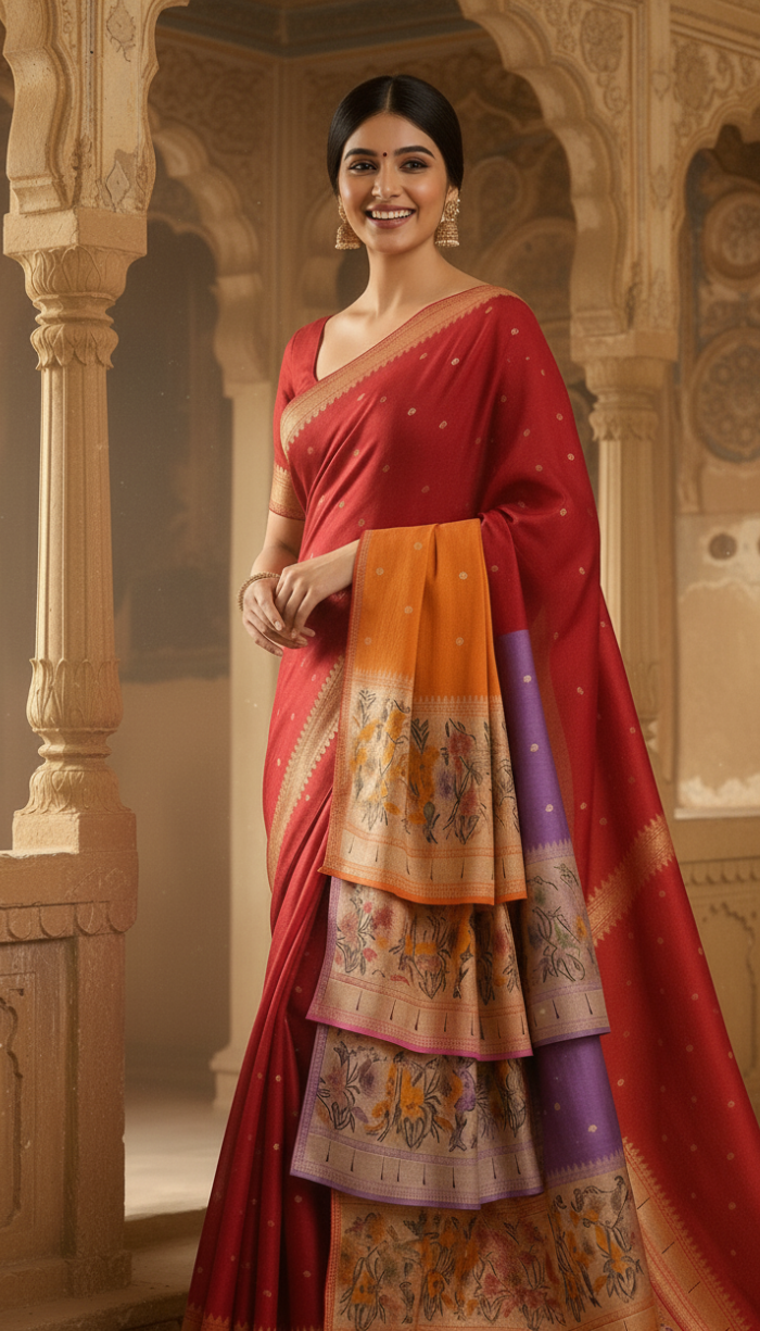 Banarasi Munga Paithani