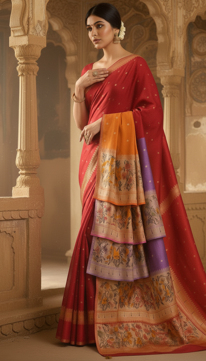 Banarasi Munga Paithani