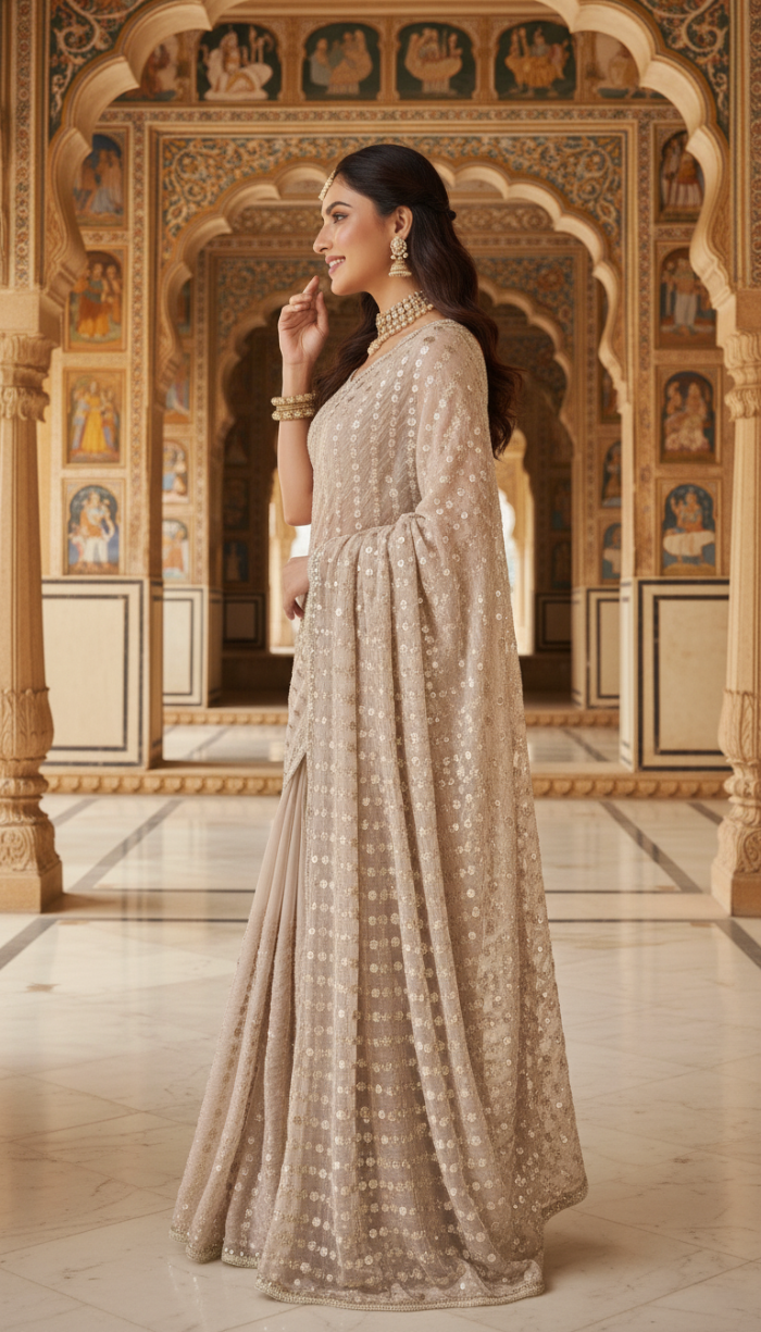 Pure Tissue Satin Silk Saree