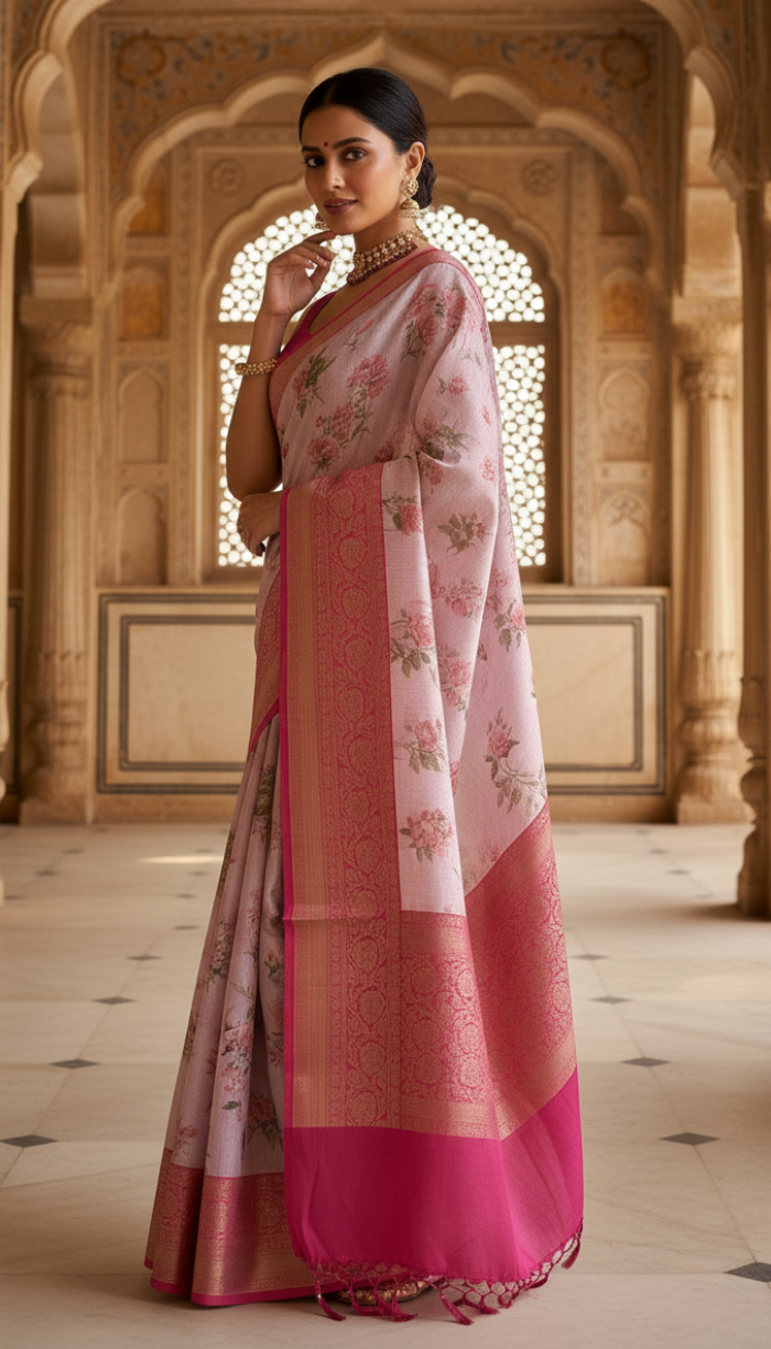 Matka Linen Saree