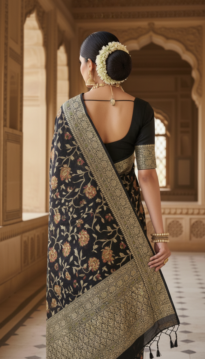 Banarasi Handloom Black Saree