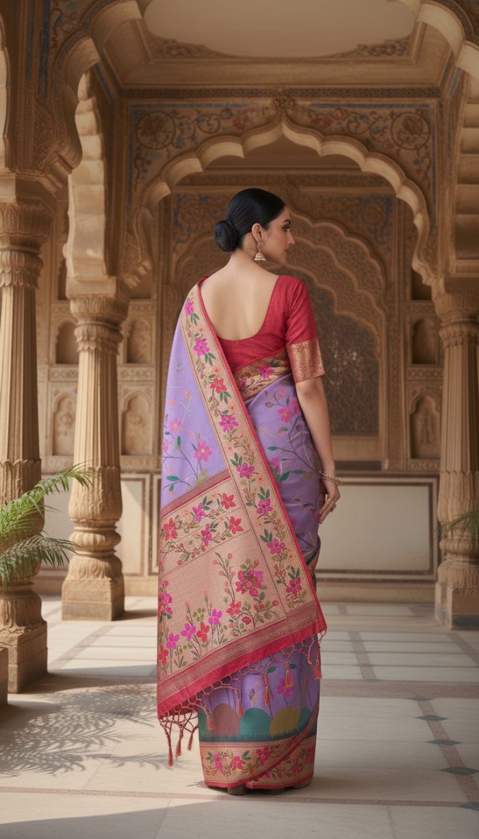 Kanjivaram Style with Banaras Kathan