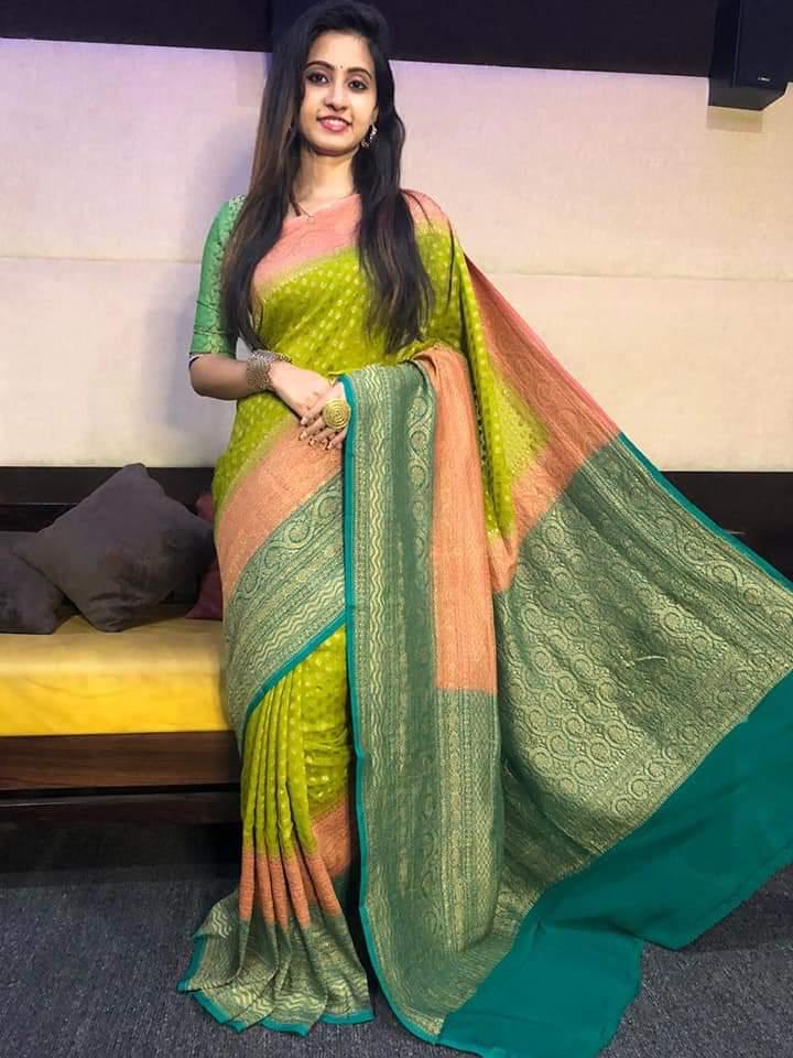 Pure Georgette Khaddi Saree