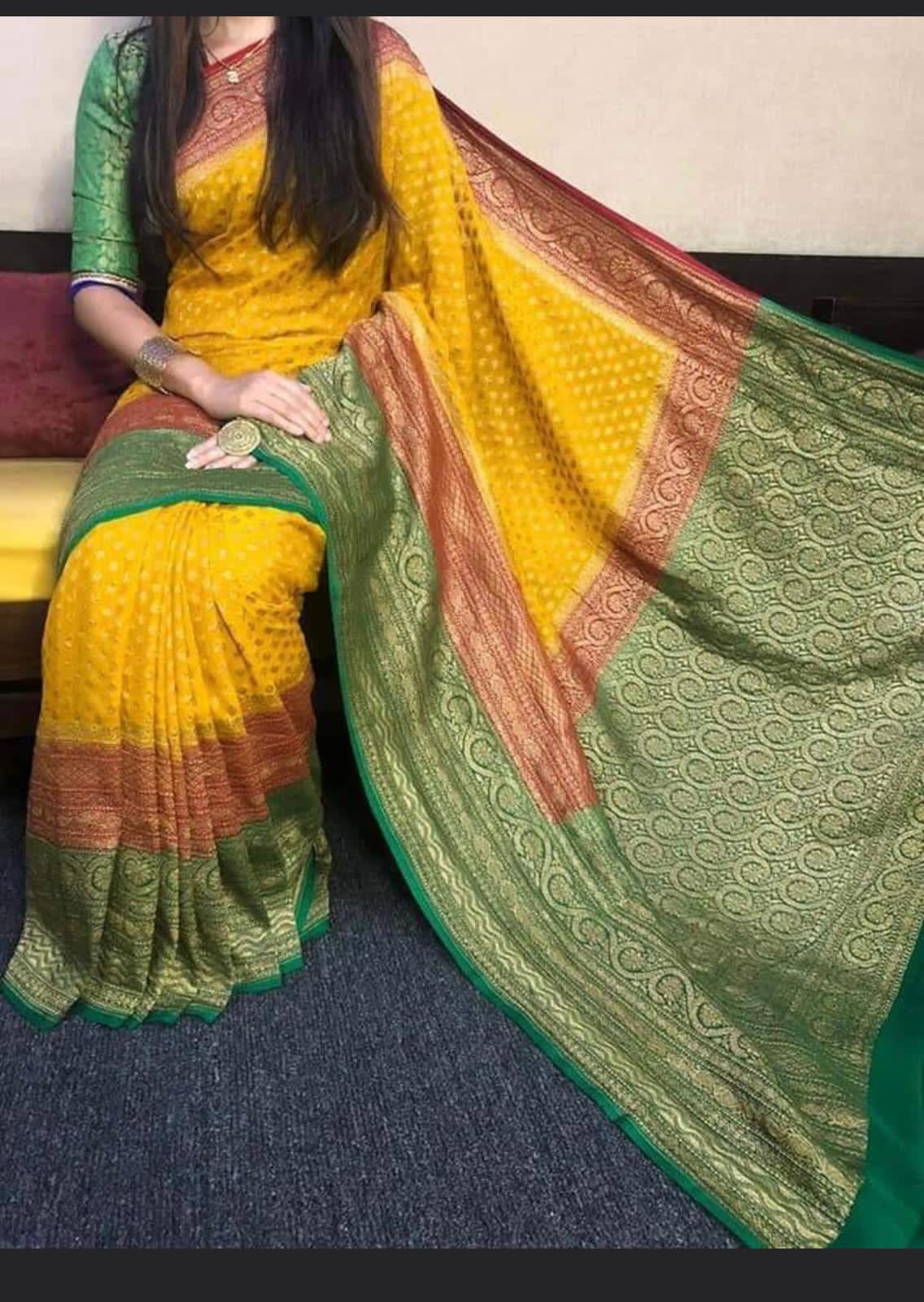 Pure Georgette Khaddi Saree