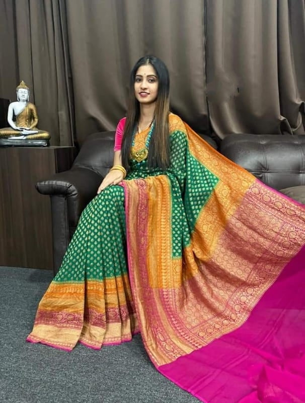 Pure Georgette Khaddi Saree