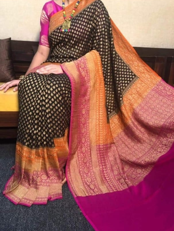 Pure Georgette Khaddi Saree