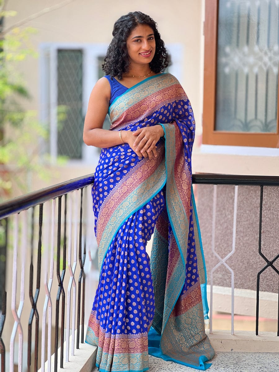 Pure Georgette Khaddi Saree
